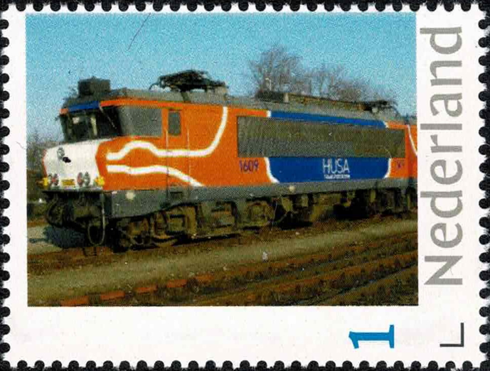 Dutch personalised stamp with private company locomotive